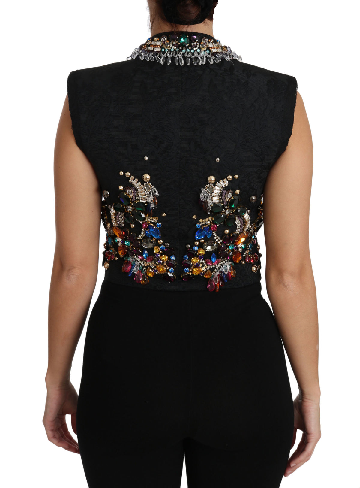 Dolce & Gabbana sleeveless jacket for women in black, product view 2
