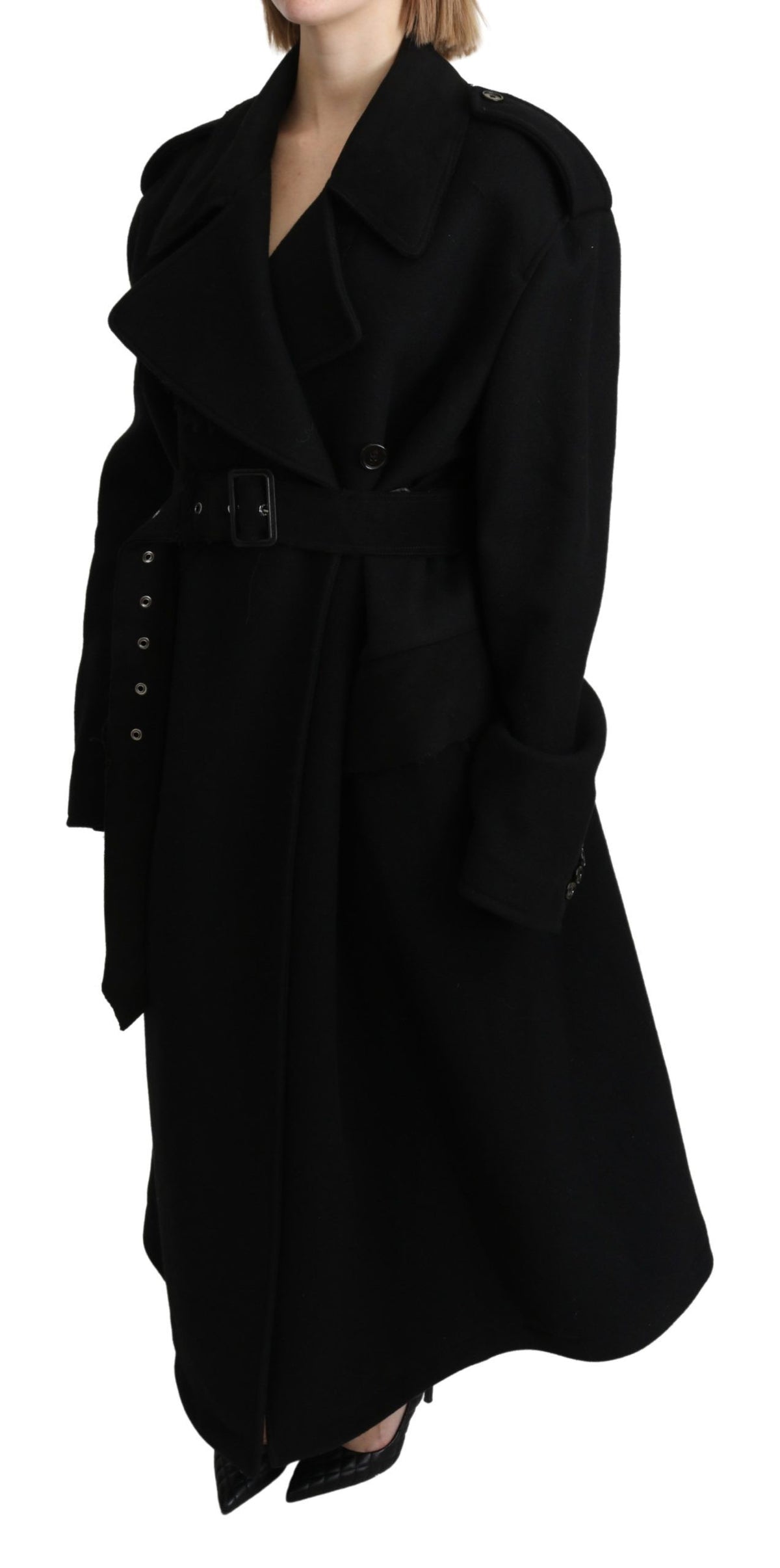 Dolce & Gabbana trench coats for women in black, product view 3