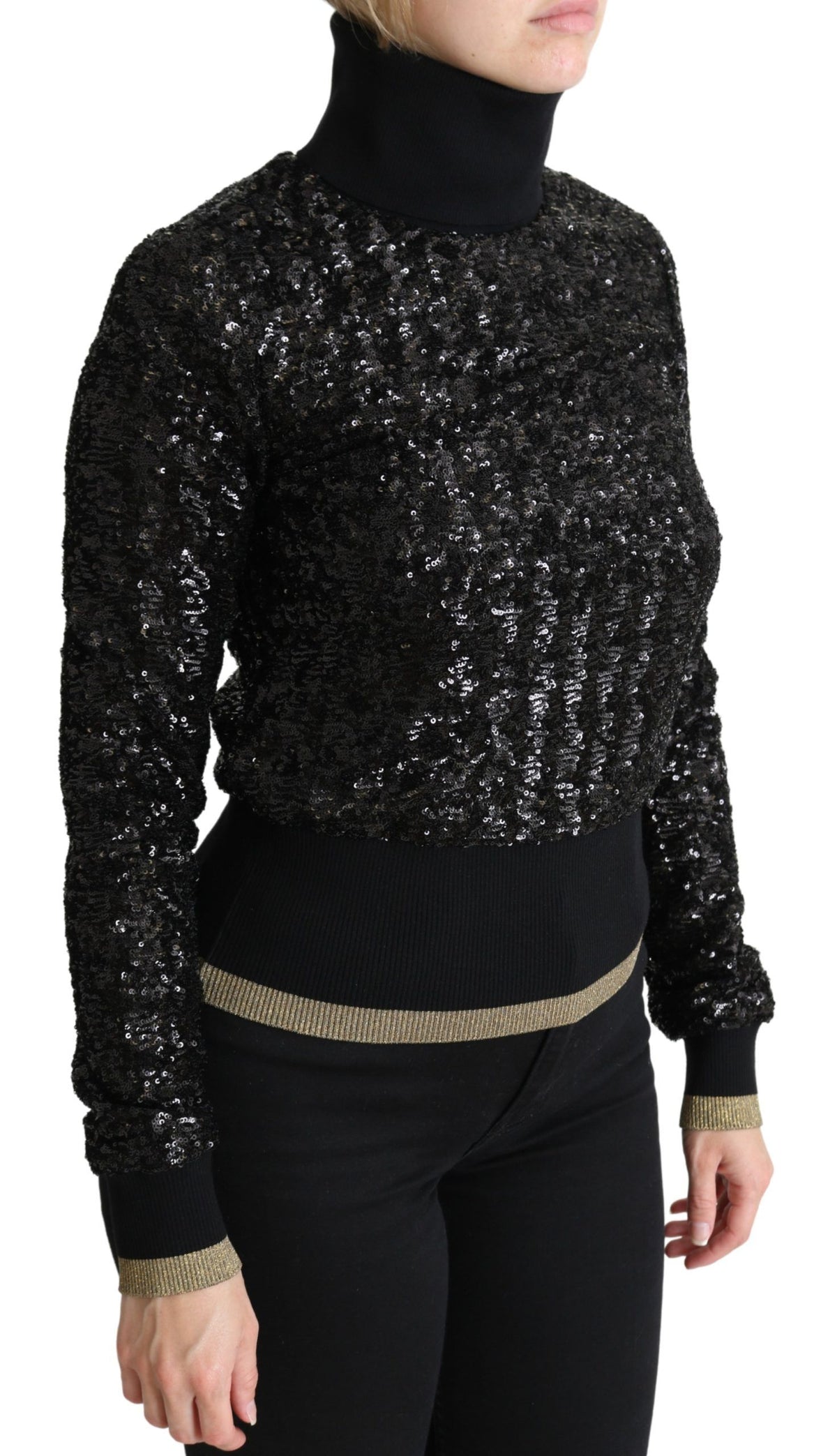 Dolce & Gabbana turtlenecks for women in black, product view 2
