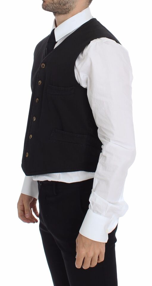 Dolce & Gabbana waistcoats for men in black, product view 4
