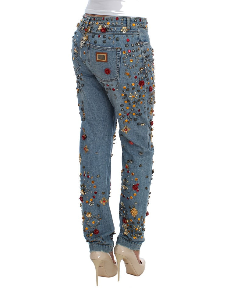 Dolce & Gabbana boyfriend jeans for women in blue, product view 4