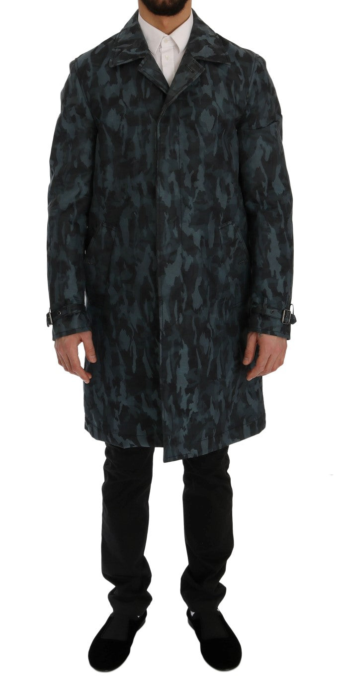 Dolce & Gabbana trench coats for men in blue, product view 1
