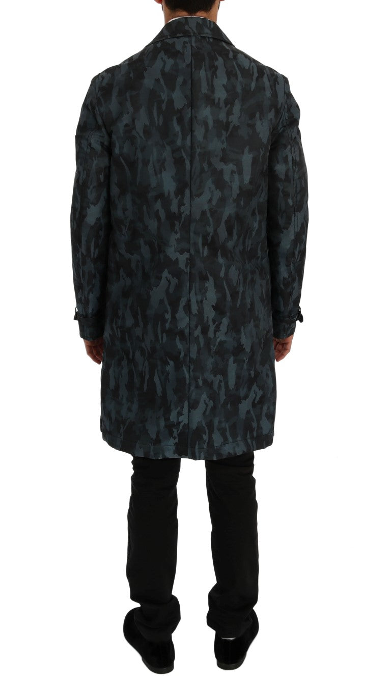 Dolce & Gabbana trench coats for men in blue, product view 3