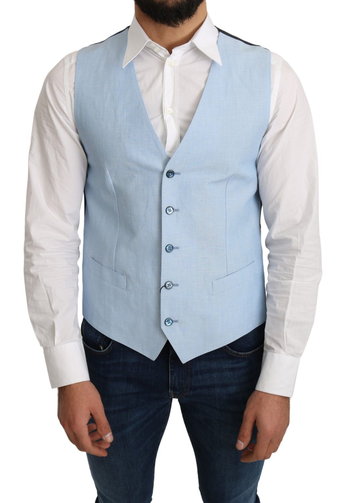 Dolce & Gabbana waistcoats for men in blue, product view 1