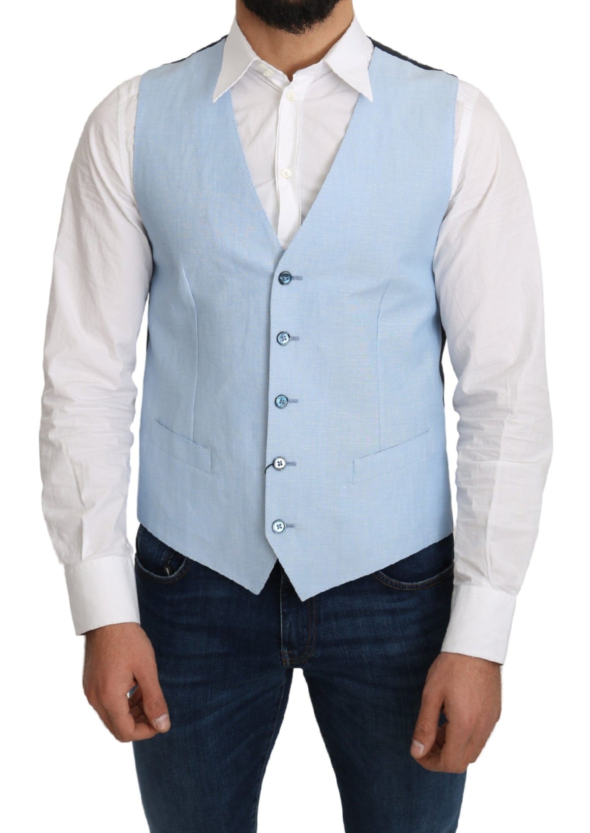 Dolce & Gabbana waistcoats for men in blue, product view 5