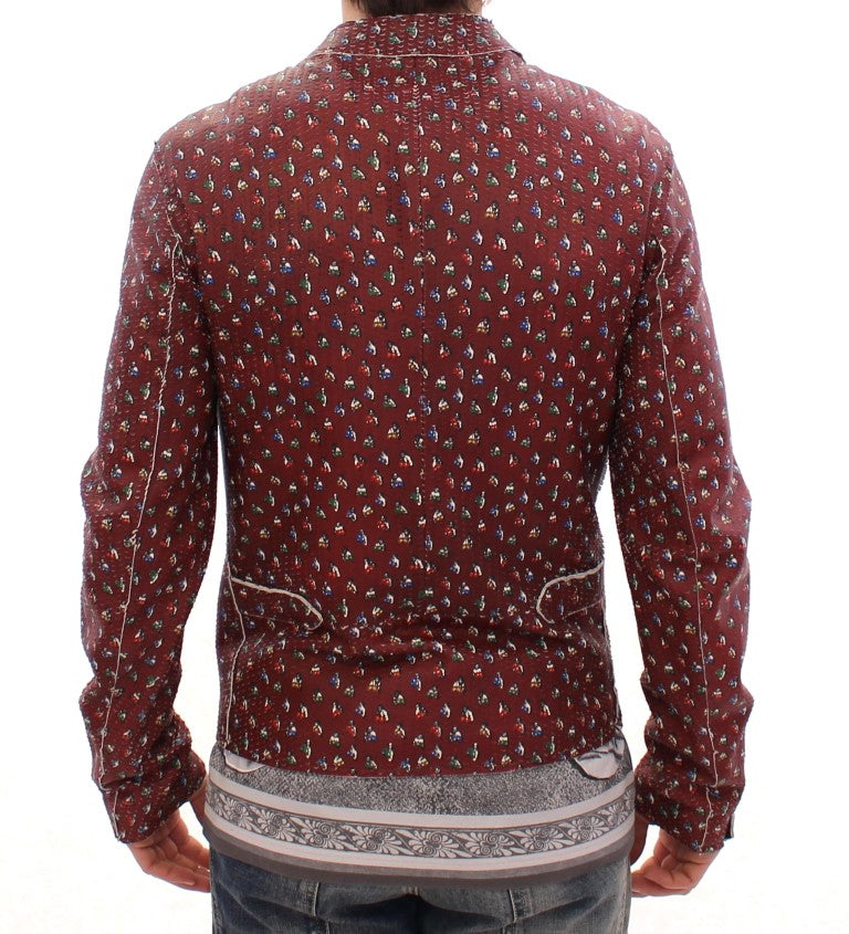 Dolce & Gabbana leather jackets for men in bordeaux, product view 3