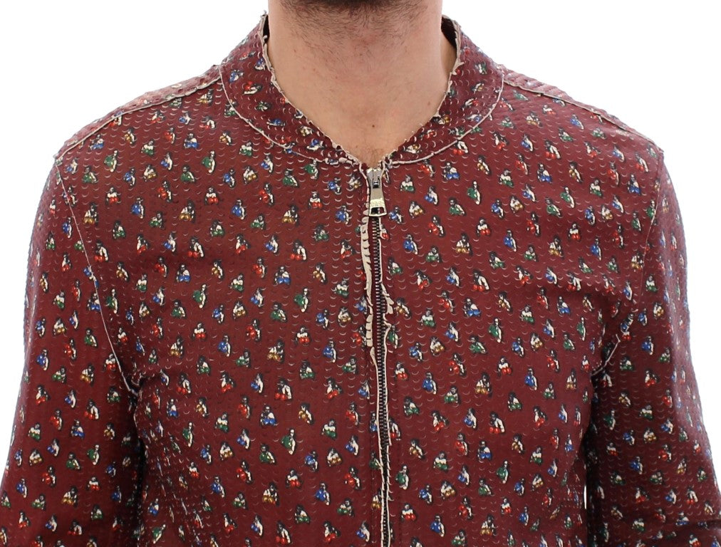 Dolce & Gabbana leather jackets for men in bordeaux, product view 4