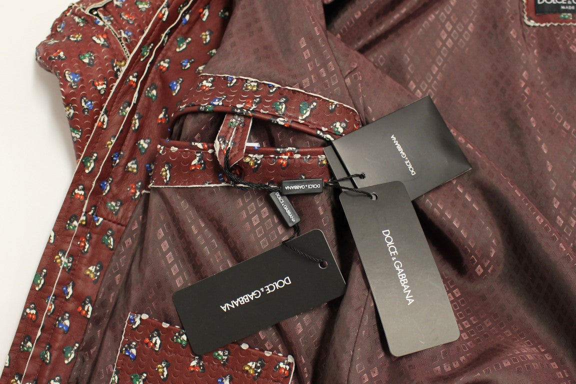 Dolce & Gabbana leather jackets for men in bordeaux, product view 8