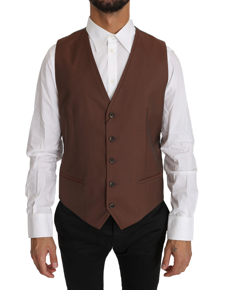 Dolce & Gabbana waistcoats for men in brown, product view 1