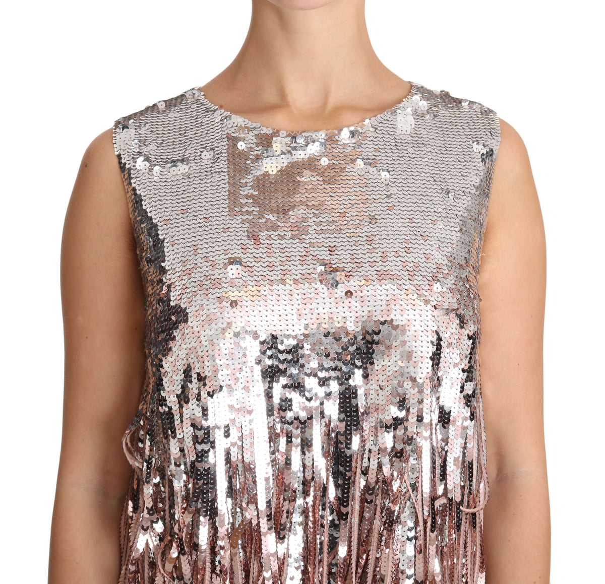 Dolce & Gabbana tank tops for women in gold and pink, product view 3