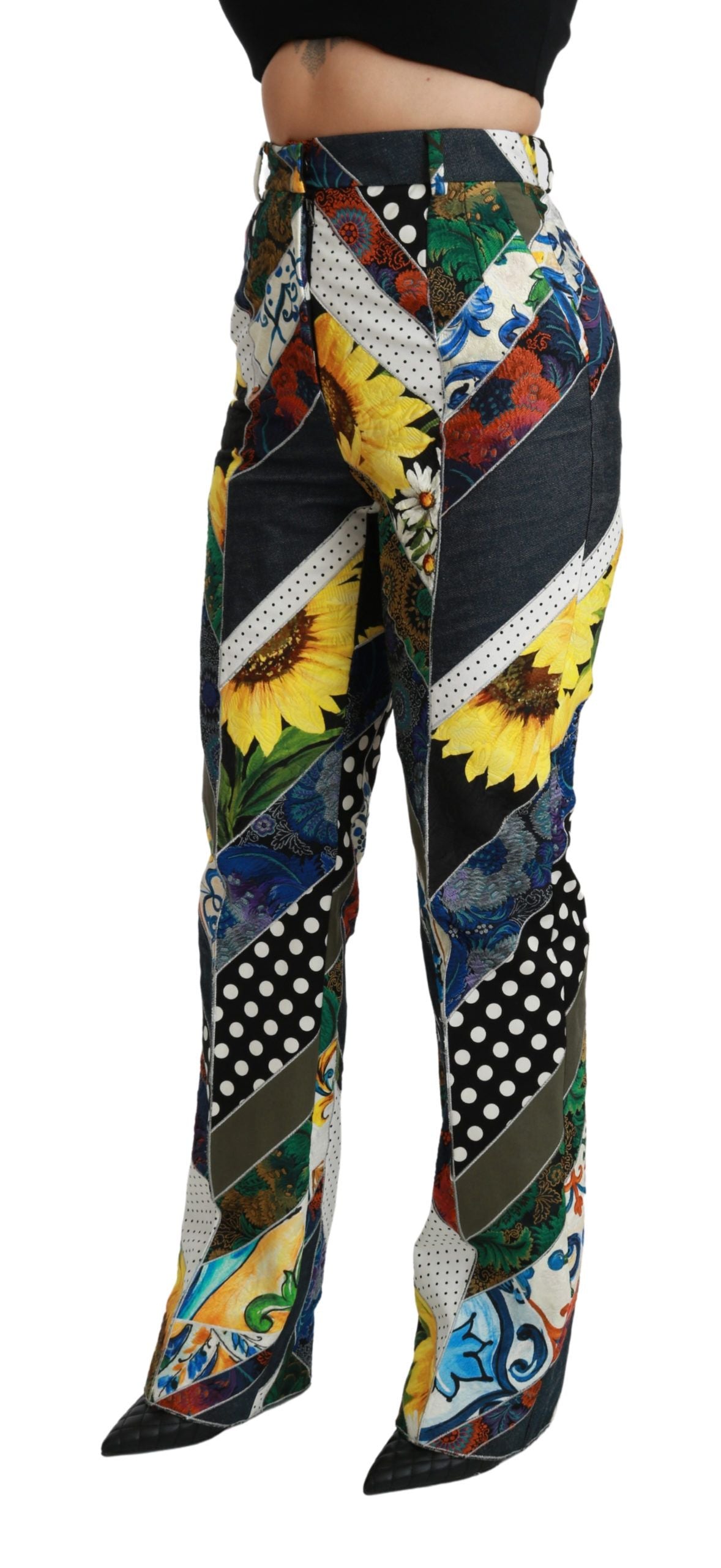 Dolce & Gabbana flared pants for women in multicolor, product view 3