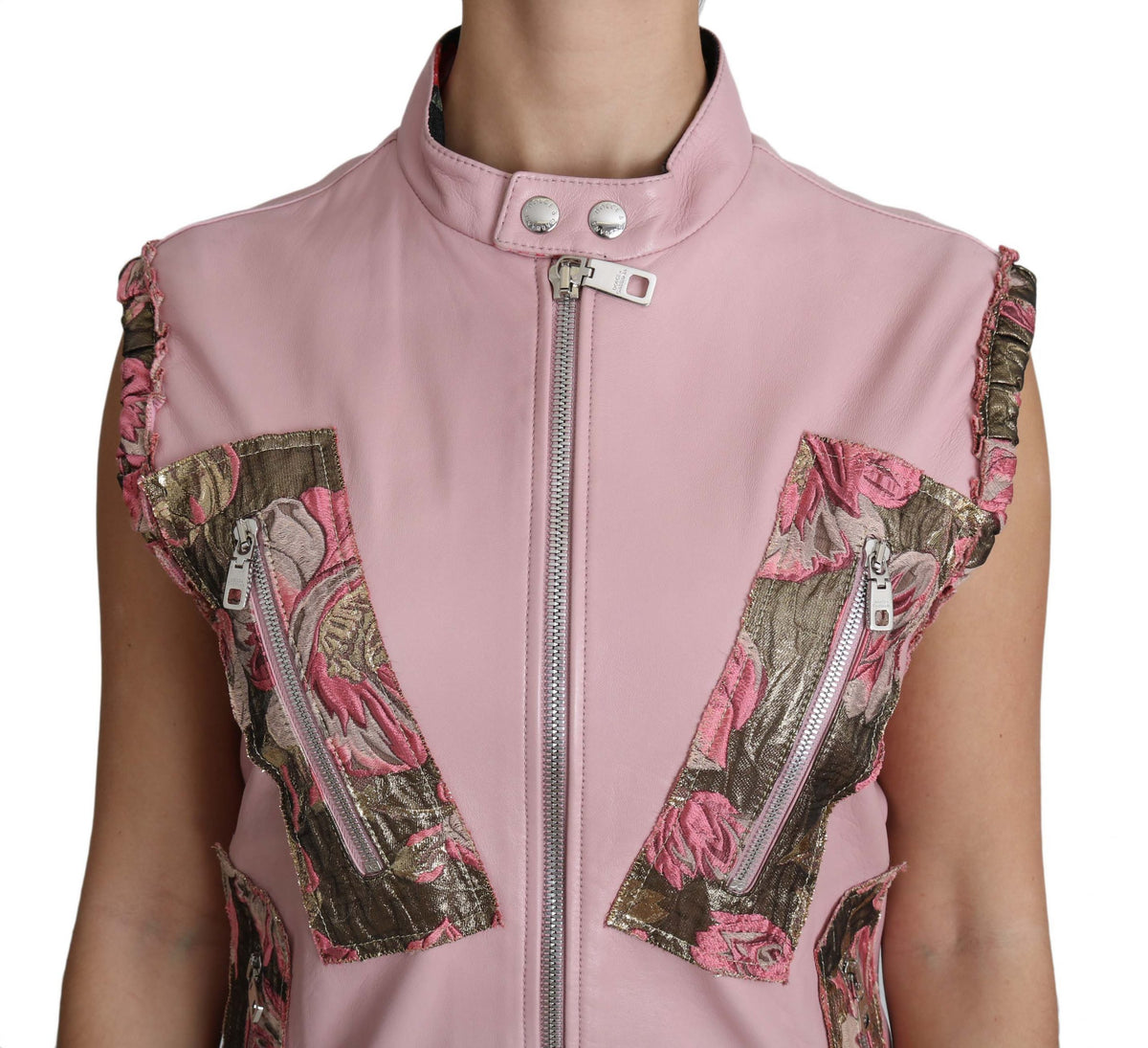 Dolce & Gabbana leather jackets for women in pink, product view 5