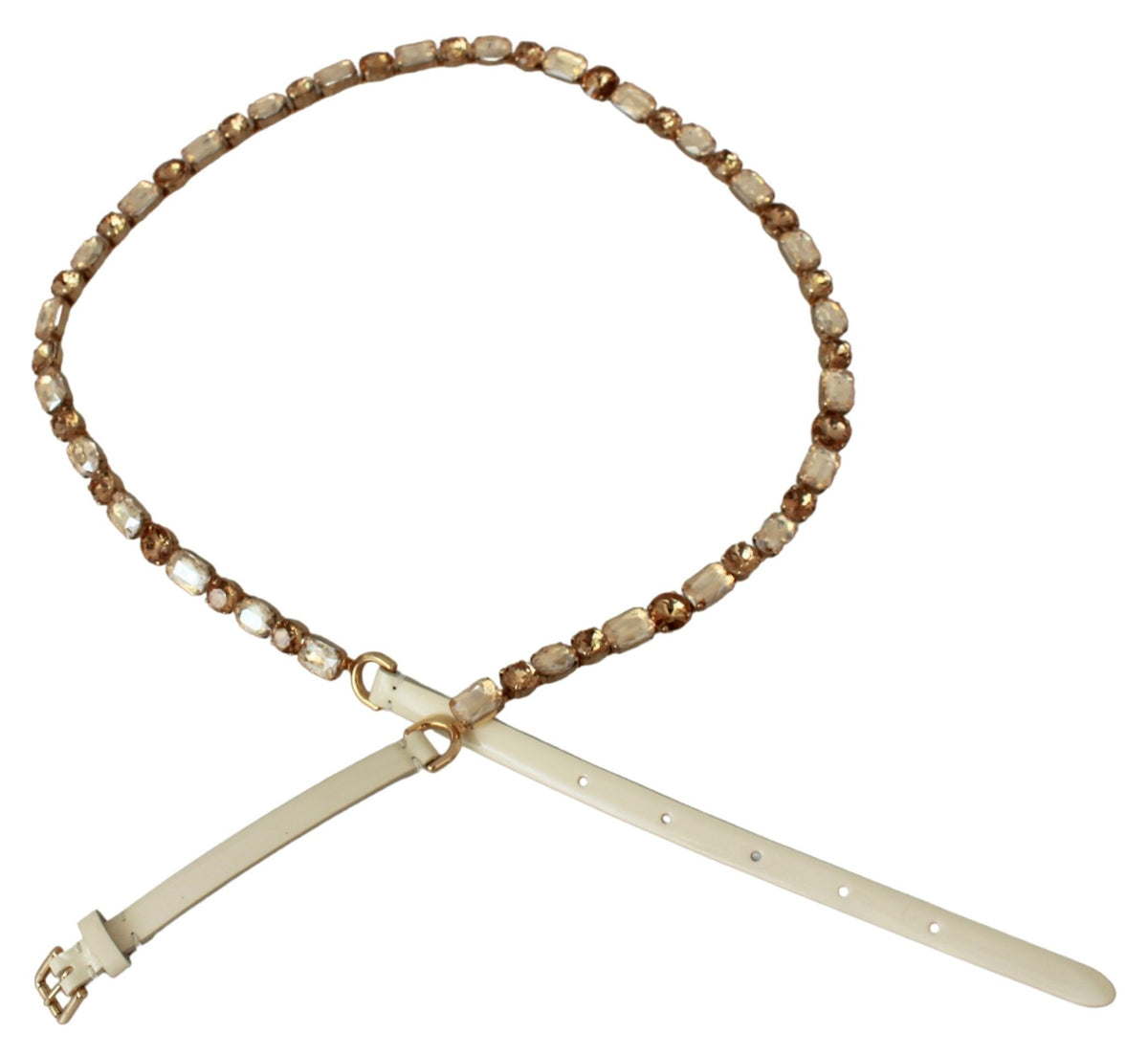 Dolce & Gabbana high-waist belts for women in white, product view 4