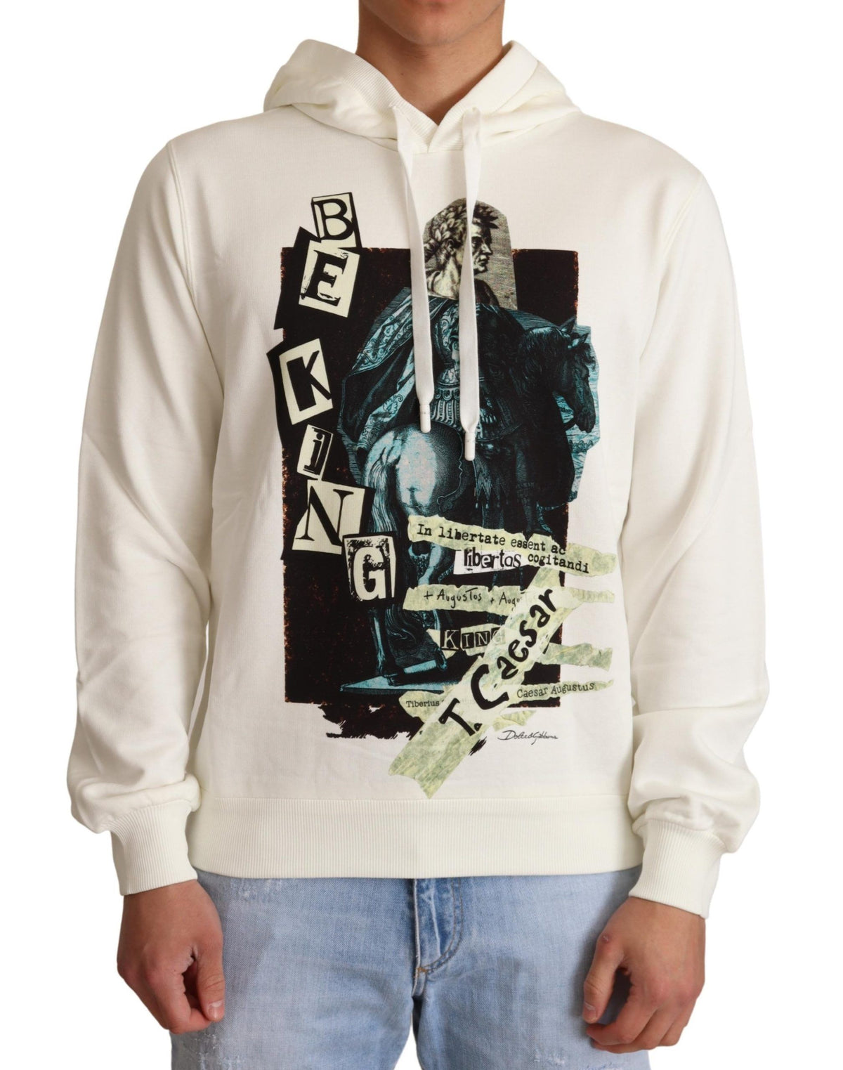 Dolce & Gabbana hoodies for men in white, product view 1