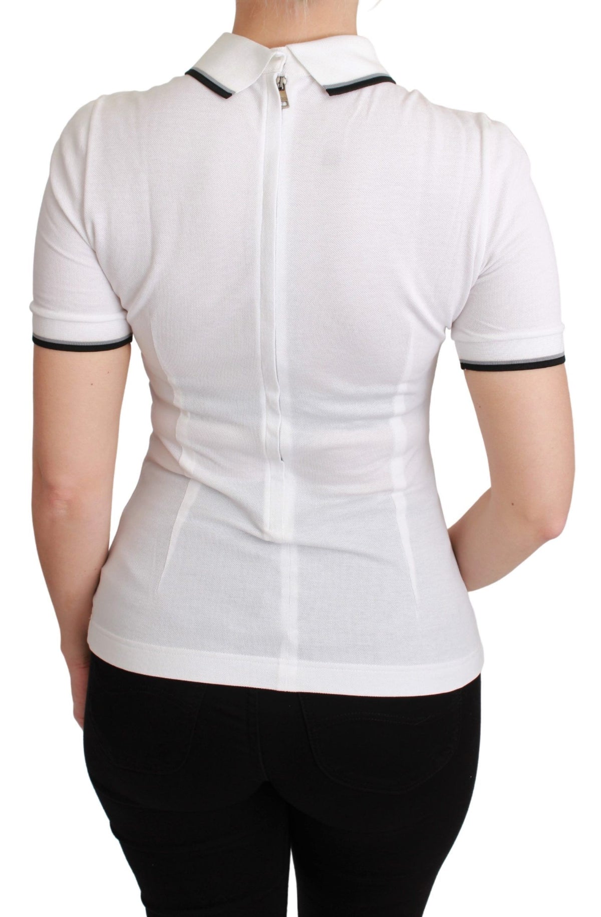Dolce & Gabbana polo shirts for women in white, product view 4