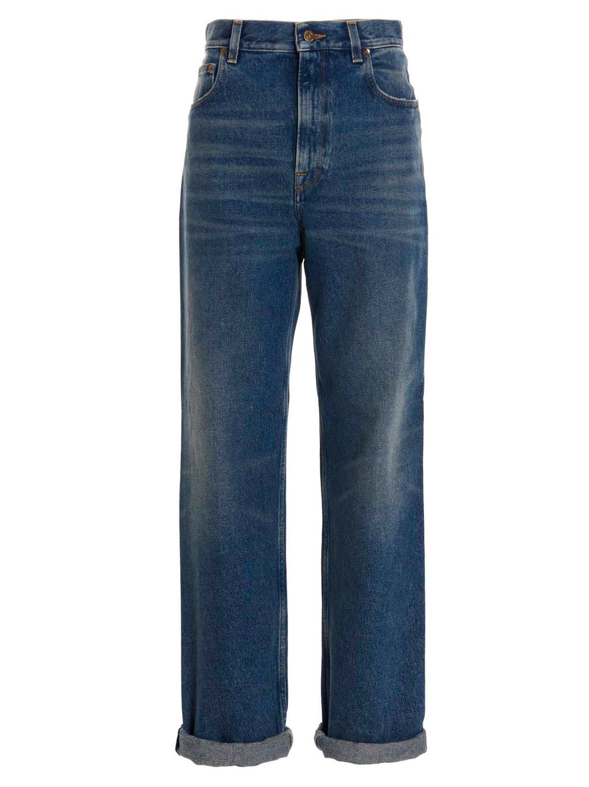 Golden Goose straight-leg jeans for women in blue, product view 1