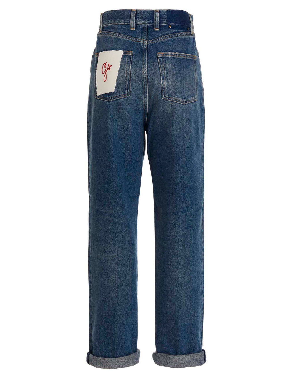 Golden Goose straight-leg jeans for women in blue, product view 2