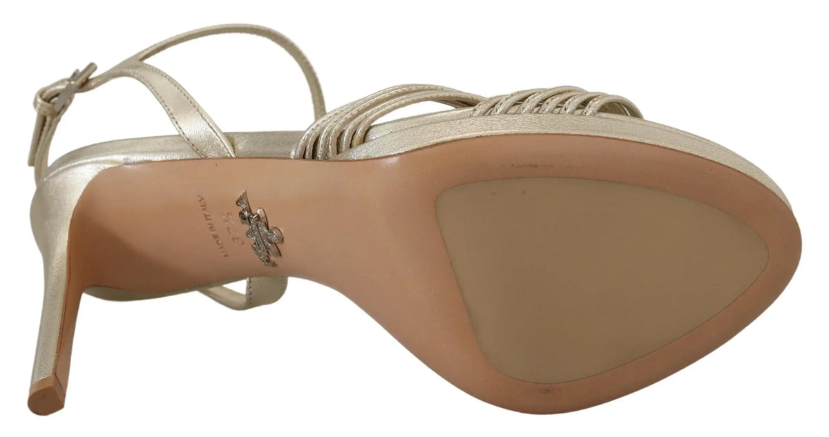 Prada stiletto heels for women in gold and havana, product view 2