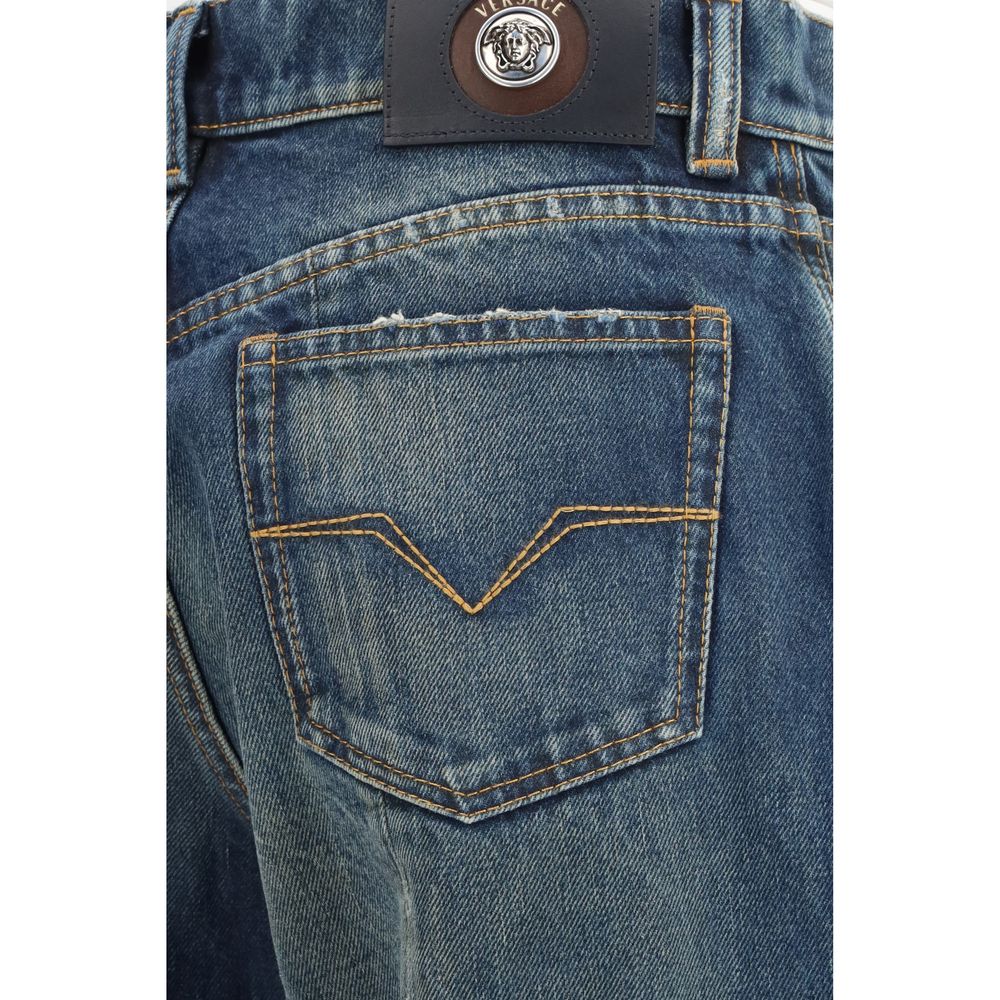 Versace straight-leg jeans for women in blue, product view 3