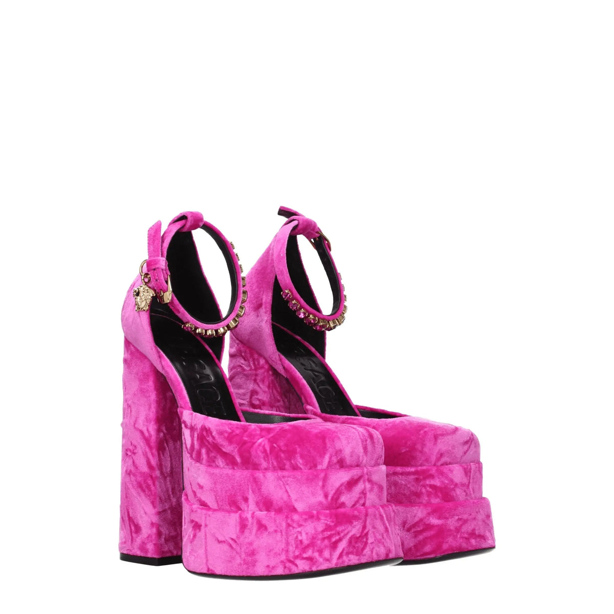 Versace platforms for women in pink, product view 2