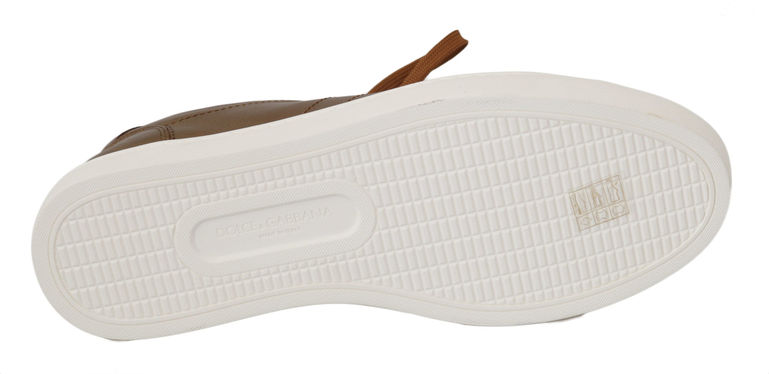 Dolce & Gabbana Gold Leather Mens Casual Sneakers Dolce & Gabbana