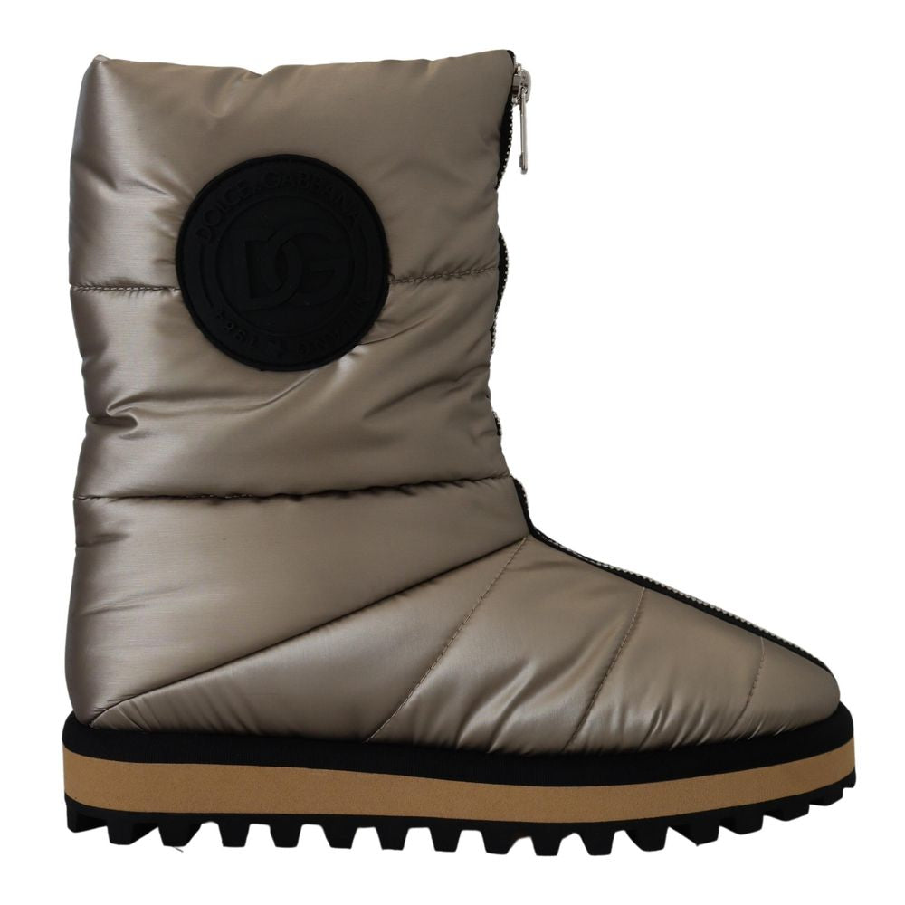 Dolce & Gabbana Silver Polyester Ankle Boots Dolce & Gabbana