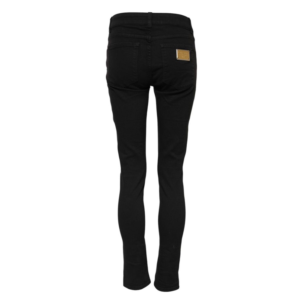 Dolce & Gabbana Black Cotton Skinny Jeans Dolce & Gabbana