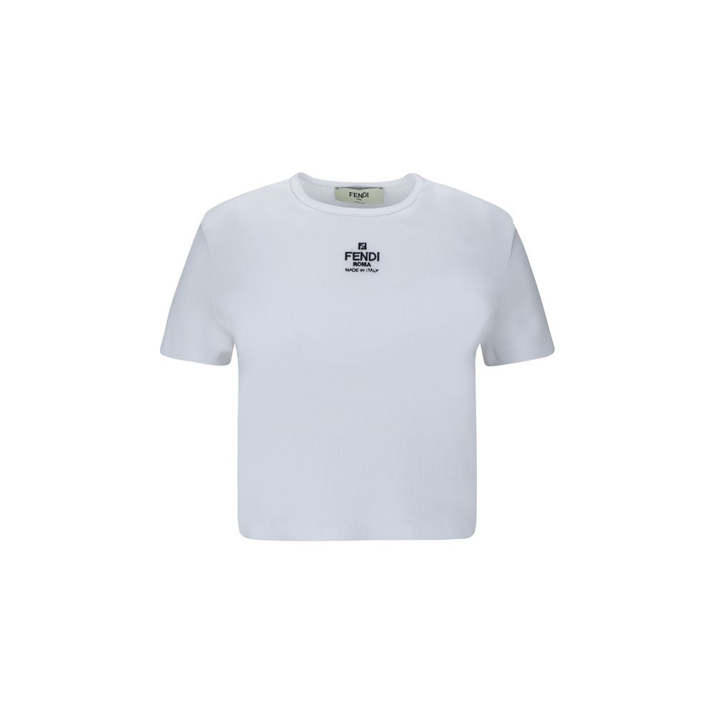 Fendi White Cotton T-Shirt Fendi