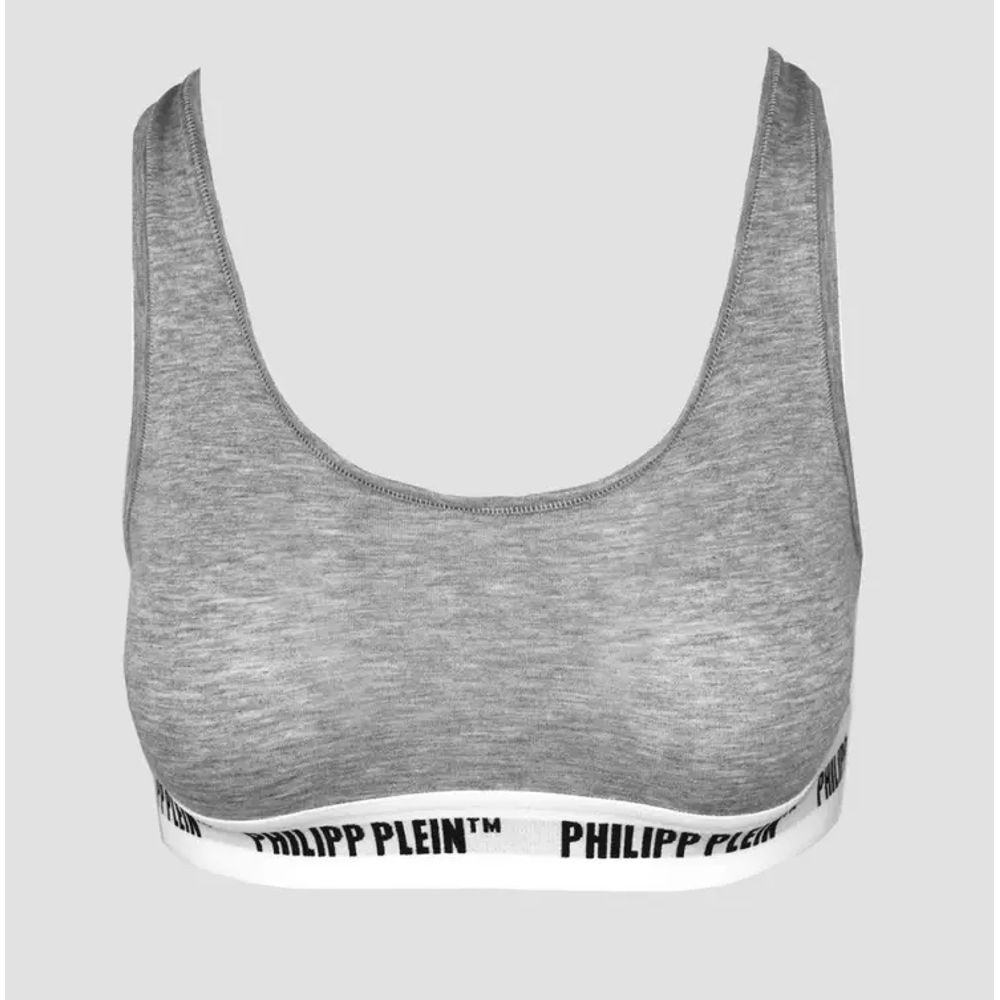 Philipp Plein Gray Cotton Tank Tops Philipp Plein