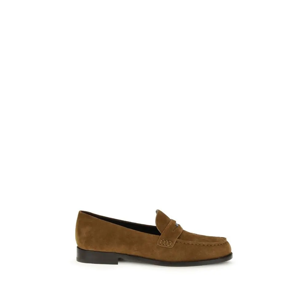Tory Burch Beige Calf Leather Bos Taurus Slip-On Loafers Tory Burch