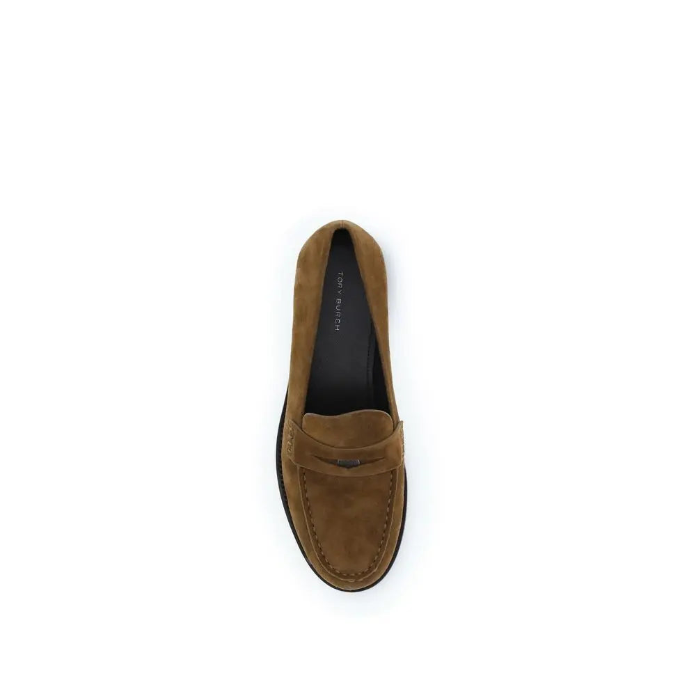 Tory Burch Beige Calf Leather Bos Taurus Slip-On Loafers Tory Burch