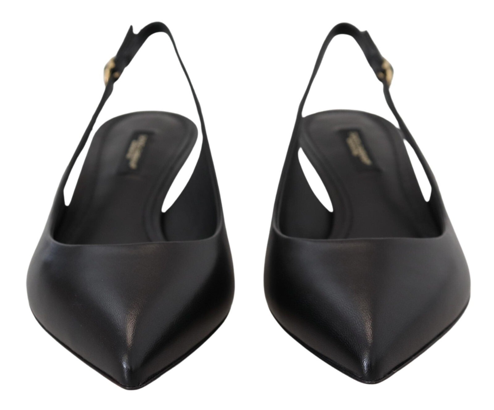 Dolce & Gabbana Black Leather Slingbacks Heels Pumps Shoes Dolce & Gabbana