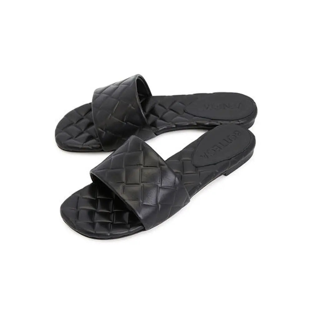 Bottega Veneta Black Lamb Leather Mules Bottega Veneta
