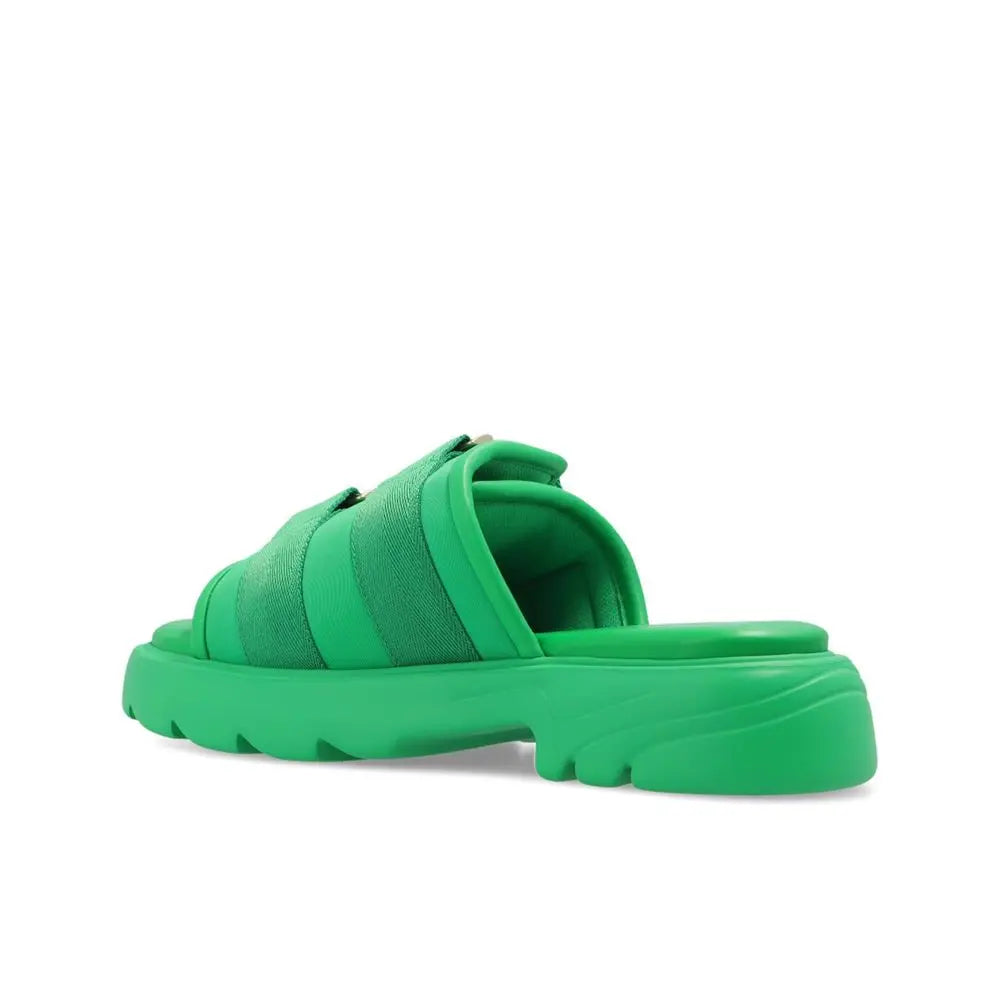 Bottega Veneta Bicolor Nylon Slides Bottega Veneta