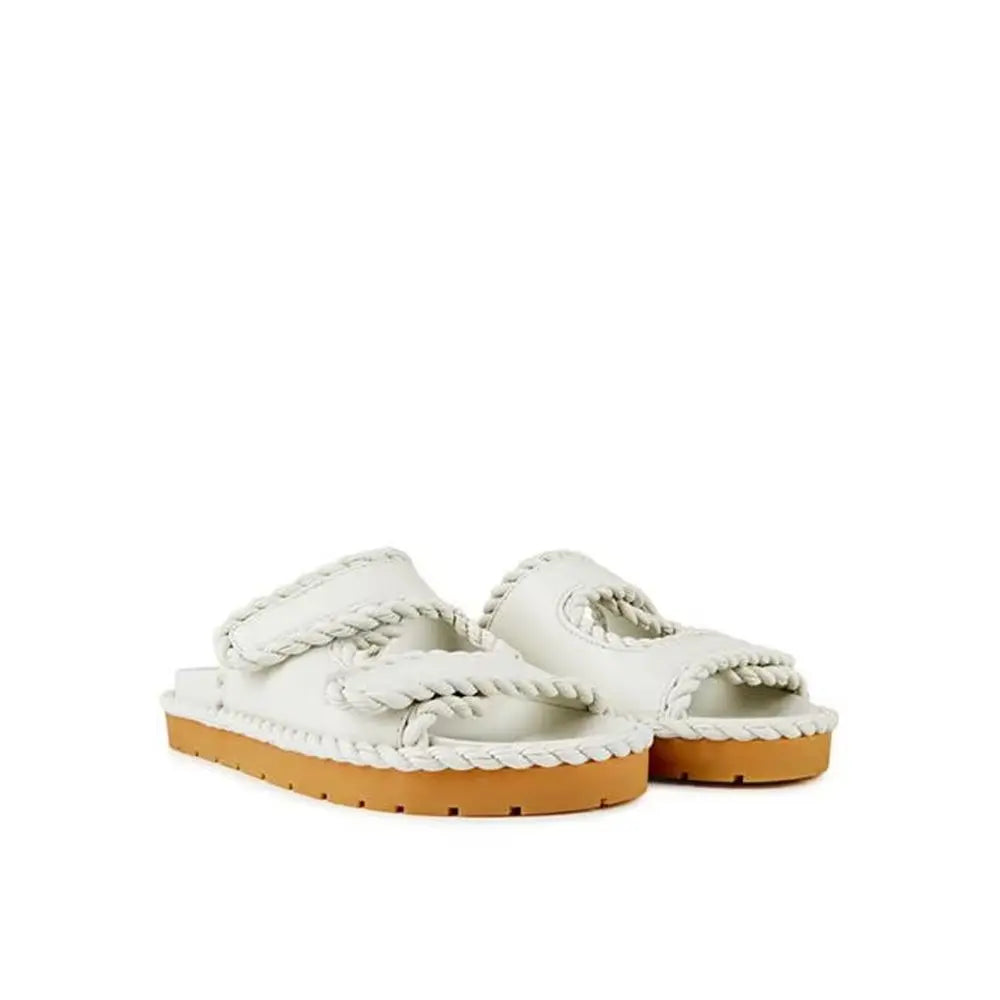 Bottega Veneta White Lamb Leather Sandals Bottega Veneta
