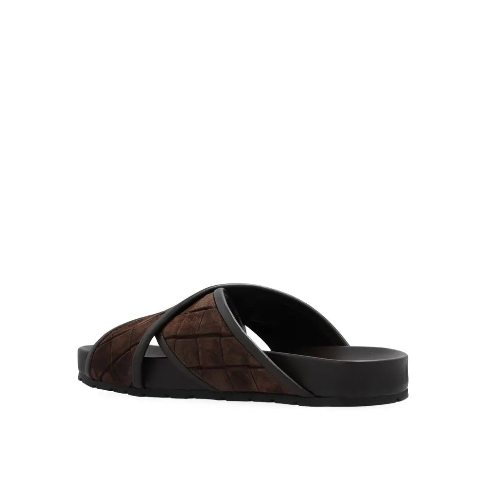Bottega Veneta Brown Lamb Leather Sandals Bottega Veneta