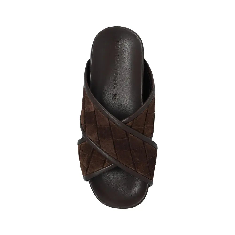 Bottega Veneta Brown Lamb Leather Sandals Bottega Veneta