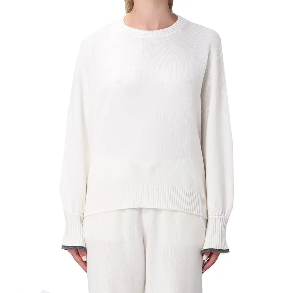 Brunello Cucinelli White Cashmere Sweater Brunello Cucinelli