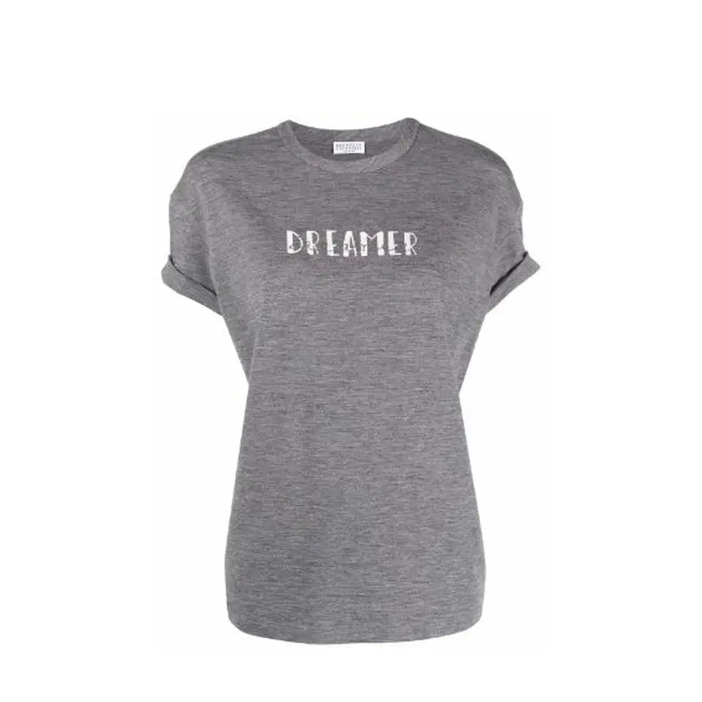 Brunello Cucinelli Gray Elastane T-Shirt Brunello Cucinelli