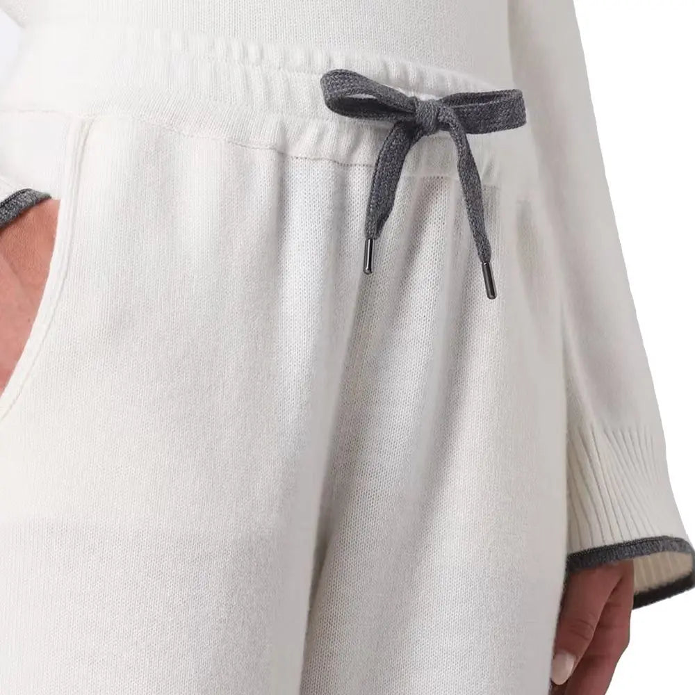 Brunello Cucinelli White Cashmere Casual Pants Brunello Cucinelli