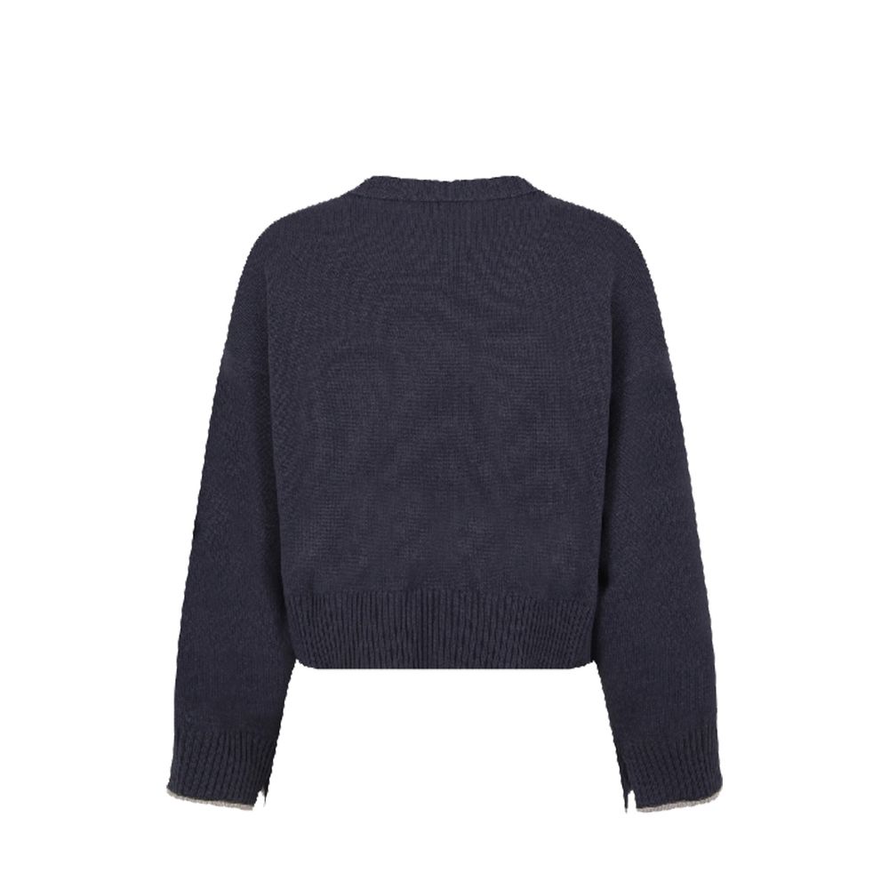 Brunello Cucinelli Blue Cashmere Sweater Brunello Cucinelli