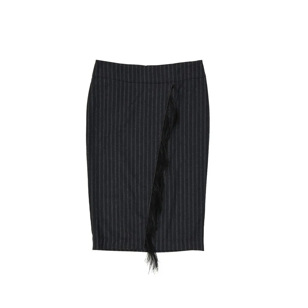 Brunello Cucinelli Gray Virgin Wool Long Skirt Brunello Cucinelli
