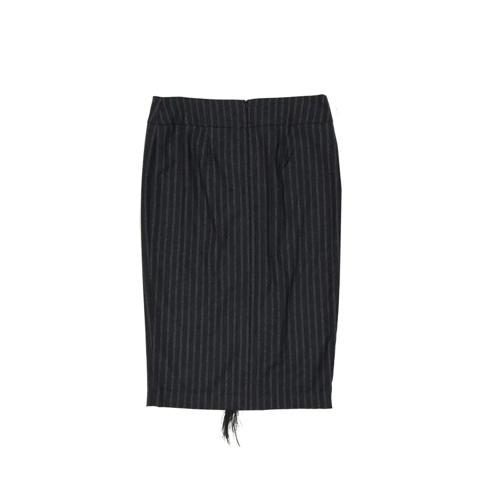 Brunello Cucinelli Gray Virgin Wool Long Skirt Brunello Cucinelli