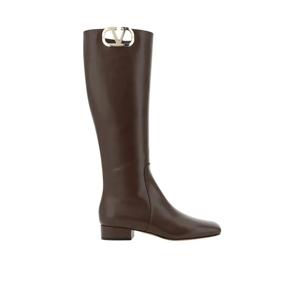 Valentino Garavani Brown Calfskin Boots Valentino Garavani