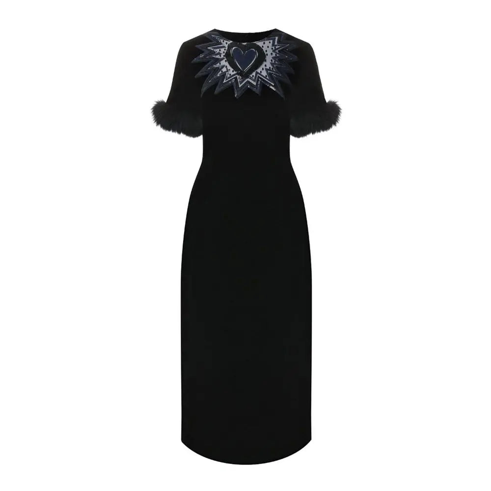 Fendi Black Viscose Cocktail Dress Fendi