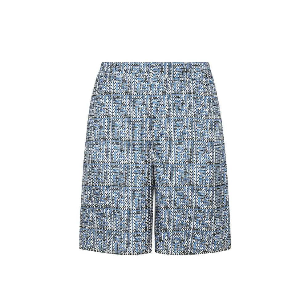 Fendi Blue Silk Bermuda Shorts Fendi