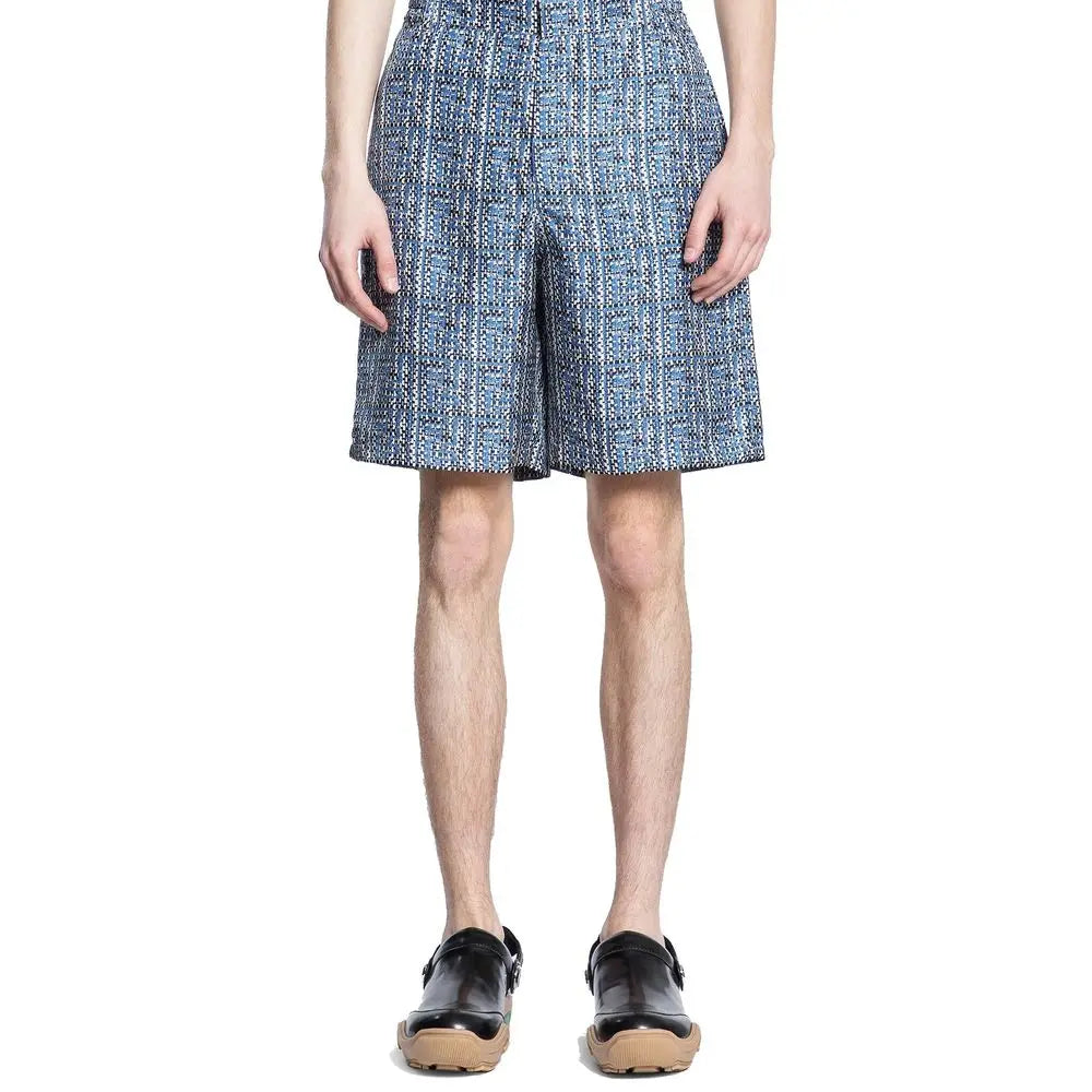 Fendi Blue Silk Bermuda Shorts Fendi
