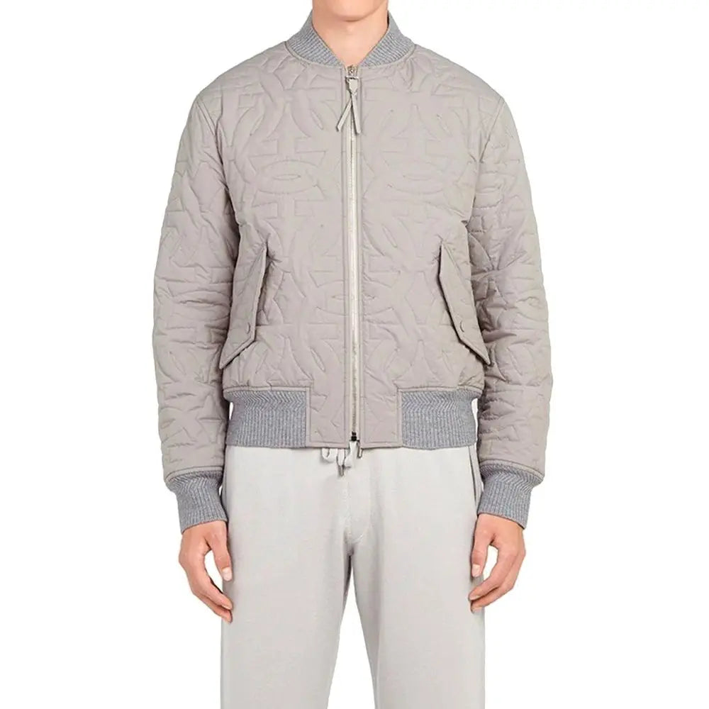 Salvatore Ferragamo Gray Polyester Bomber Salvatore Ferragamo