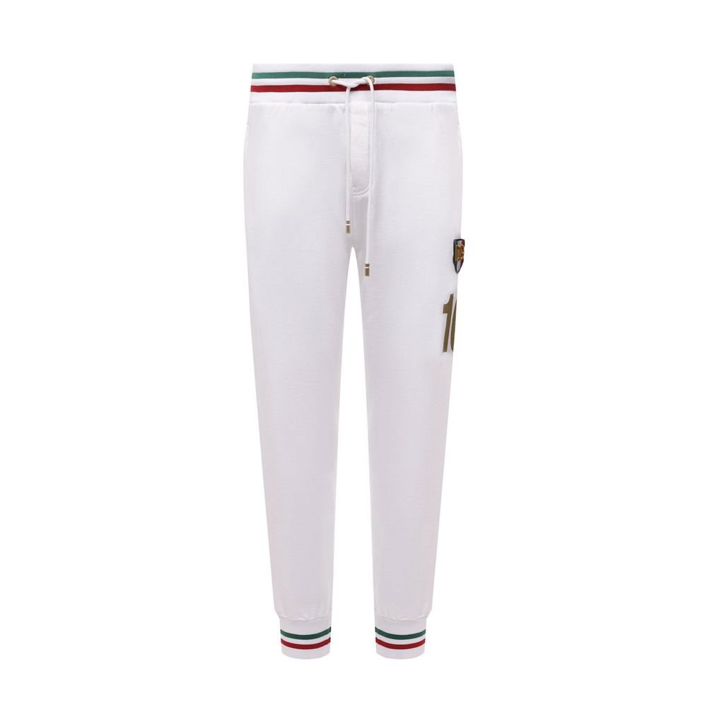 Dolce & Gabbana White Cotton Joggers (Workout Pants) Dolce & Gabbana