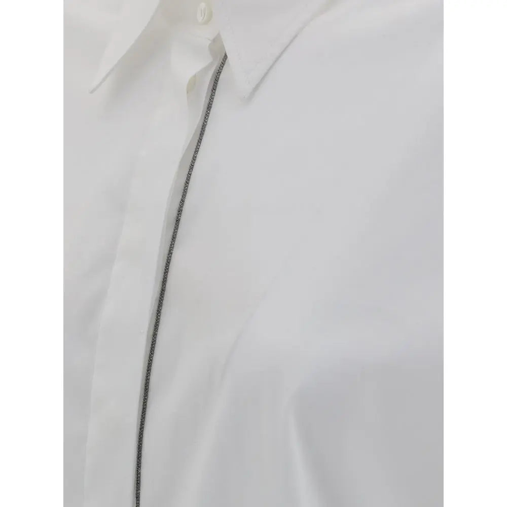 Brunello Cucinelli White Cotton Dress Shirt Brunello Cucinelli
